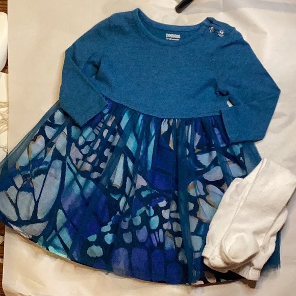 GYMBOREE GIRLS BLUE PURPLE WHITE TULLE DRESS SZ.12/18M - Picture 3 of 8